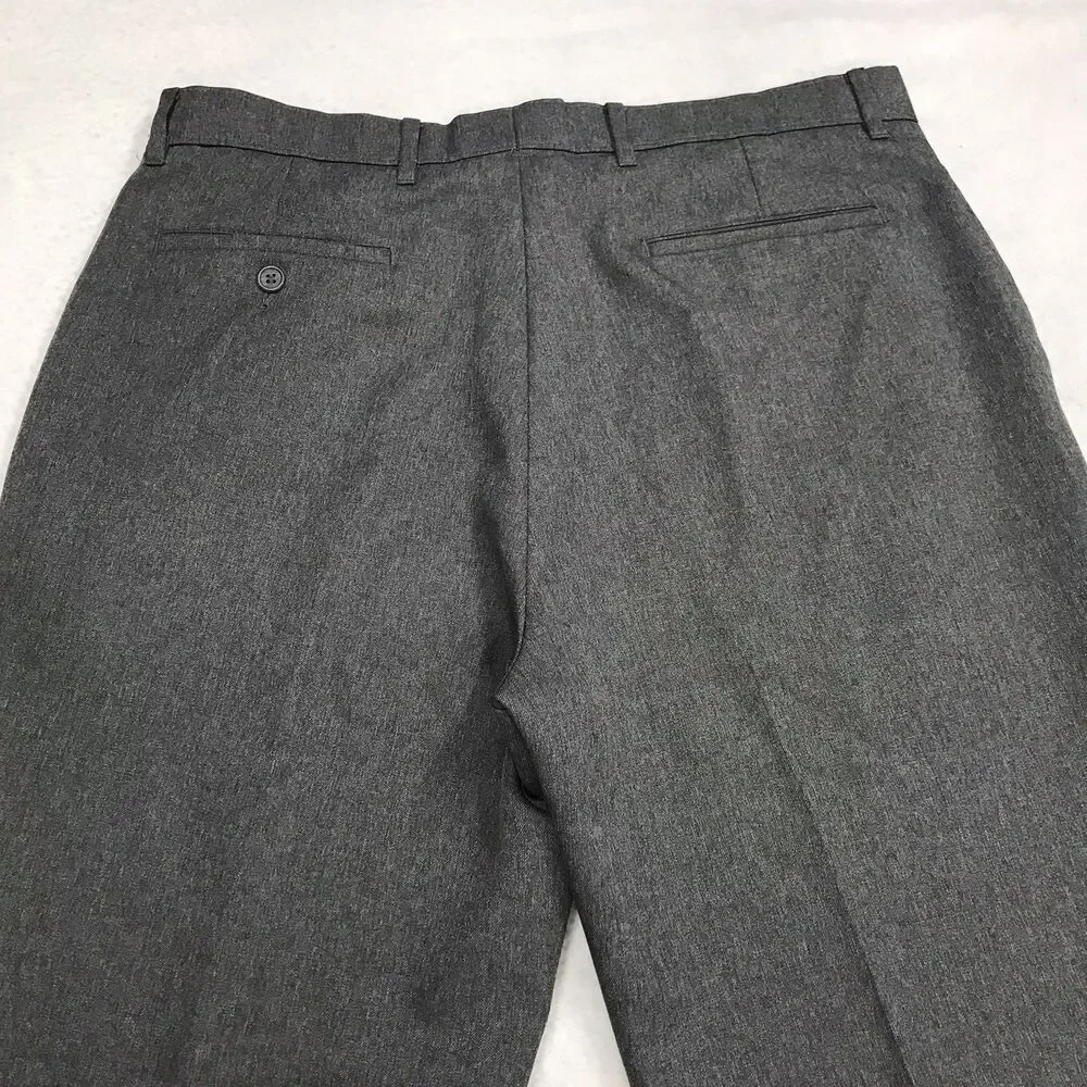 Vintage 80s LEVIS Action Slacks Pant Men 36x30 Gray Polyester Retro Disco Dacron